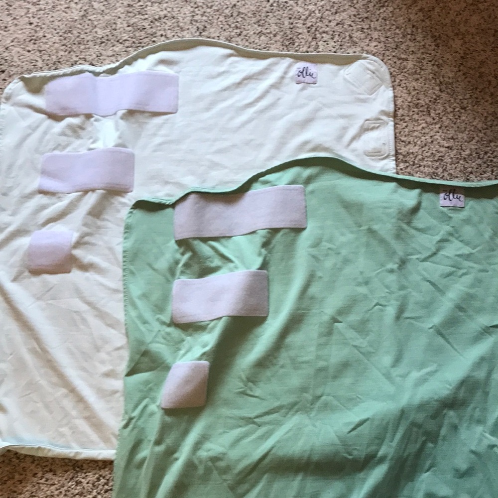 Ollie swaddle sacks with laundry bag